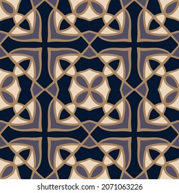Seamless pattern with mosaic tiles of the Mediterranean. Vector illustration
