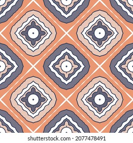 Seamless pattern with mosaic tiles of the Mediterranean. Vector illustration