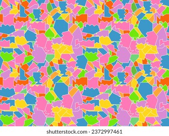 Seamless pattern of mosaics, pieces of broken multicolored glass