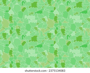 Patrón de mosaicos sin soldadura, trozos de vidrio roto en colores verdes