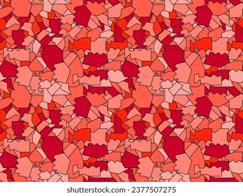Patrón sin foco de mosaicos, trozos de vidrio rojo roto