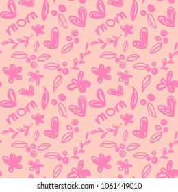 
Seamless pattern for mother's day. Hand Drawn Vector for your design.
