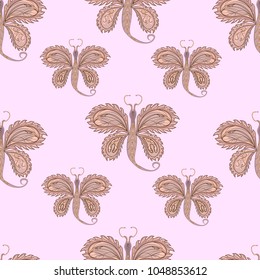 Seamless pattern with moths.