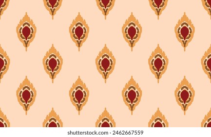 Diseño de motivo de patrón sin costuras. Bloque de impresión de textura concéntrica bordada para la impresión de tela. Líneas coloreadas en el fondo. Motivos étnicos, tribales hechos a mano.Ilustración vectorial.
