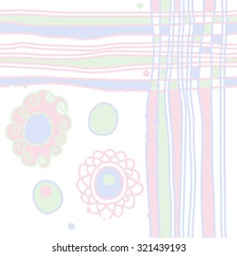 Seamless pattern of  motif with intersection, spirals, ellipses, waves,  stripes, spots, hole, doodles. Hand drawn.