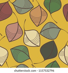 Seamless pattern with a motif of leaves