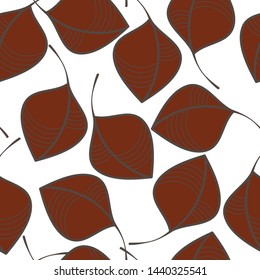 Seamless pattern with a motif of leaves