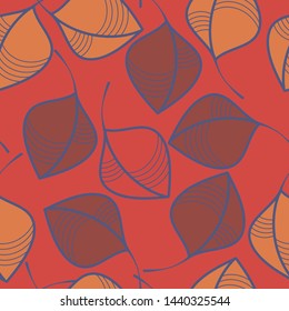 Seamless pattern with a motif of leaves