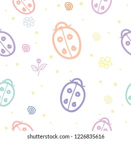 Seamless pattern with motifs of beetles