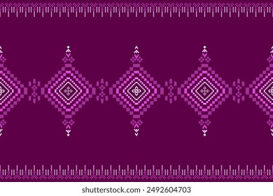 Seamless pattern motifs ethnic pixel 