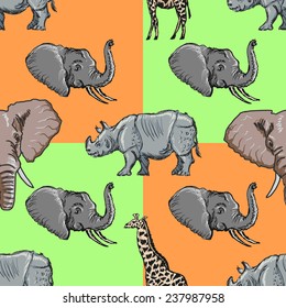 seamless pattern with motive of safari