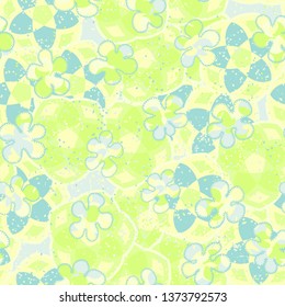 Seamless pattern. Motley blots and abstract elements. Multicolor.