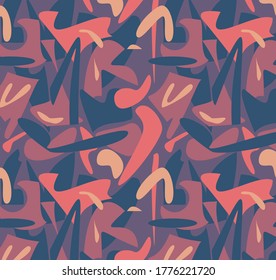 Nahtloses Muster mit Motley-Rock-Splittern. Trendfarbene Kulisse mit Steinkrümel oder Sprinklen auf hellem Hintergrund. Moderne Vektorgrafik für Tapeten, Stoffdruck, Fußboden.