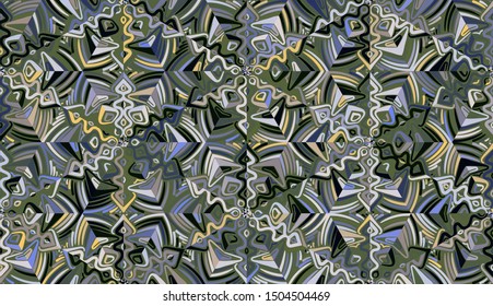 Seamless pattern. Motley texture. Chaos of color. Snowflakes arranged in a honeycomb. A lot of colors.