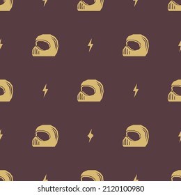 Seamless pattern of motocross helmet