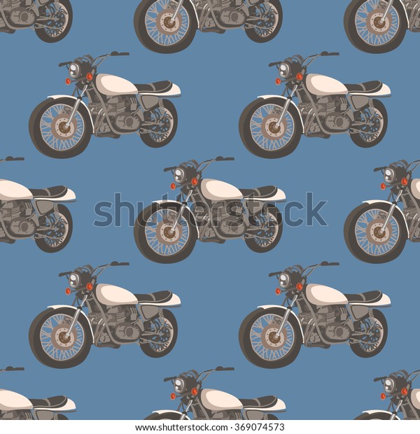Seamless pattern with\
motorbike