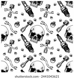 seamless pattern motorcycle and automotive