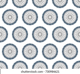 Seamless pattern of the motorcycle wheels