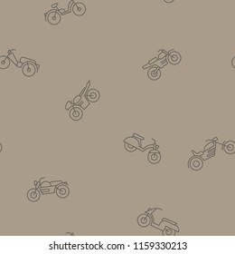 Seamless pattern with motorcycles and mopeds for your design