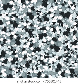 Seamless pattern. A mottled texture of small angular spots. Marble chips. Colored marble, granite, stone. Suitable for 3D modeling.