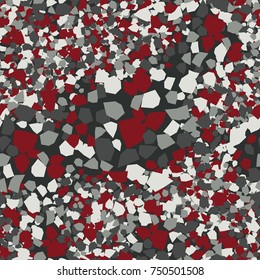 Seamless pattern. A mottled texture of small angular spots. Marble chips. Colored marble, granite, stone. Suitable for 3D modeling.