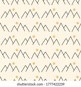 seamless pattern, mountain art surface design for fabric scarf and decor
