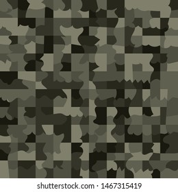 Seamless pattern. Mountain camouflage made on the basis of pixel design. Shades of granite.