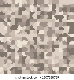 Seamless pattern. Mountain camouflage made on the basis of pixel design. Shades of granite.