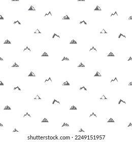 Seamless pattern with mountain icon on white background. Included the icons as hiking, climbing, climb, Nature, Scenery, landscape, scenery and design elements And Other Elements.