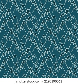 Seamless pattern with mountains. Hand drawn rock endless wallpaper. Decorative backdrop for fabric design, textile print, wrapping, cover. Vector illustration.