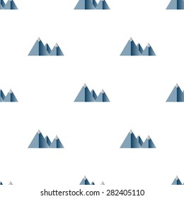 Seamless pattern with mountains on a white background. Vector illustration. Editable can be used for web page backgrounds, pattern fills
