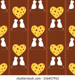 seamless pattern with mouse and cheese