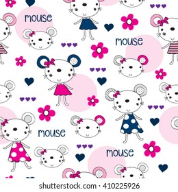 seamless pattern with mouse vector illustration