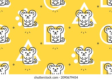 Seamless pattern with Mouses. Icon design. Template elements