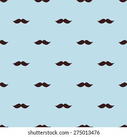 Seamless pattern with moustaches. Hand-drawn background. Vector illustration. Real outline drawing