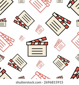 Padrão contínuo com ilustração de vetor clipperboard filme