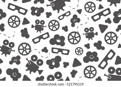 Seamless pattern of movie design elements