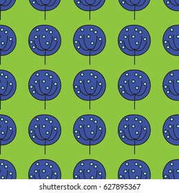 Seamless pattern with multicolor abstract trees, vector illustration