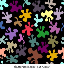 seamless pattern, multicolor blots on a blue background, vector illustration 