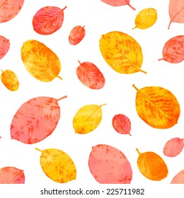 Seamless pattern with multicolor bright autumn leaves.
