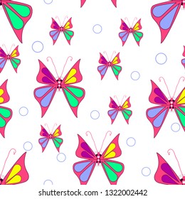 Seamless pattern
with multicolor butterflies