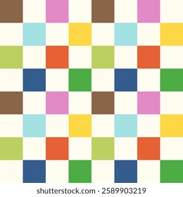 Seamless pattern of  multicolor checkered design for background, wallpaper, fabric and more.