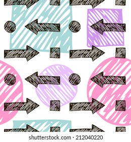 Seamless pattern, multicolor, geometric images, vector