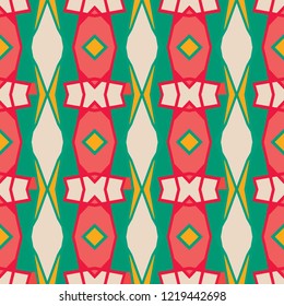 Seamless  pattern.  Multicolor geometric ornament .  Vector illustration  