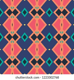 Seamless  pattern.  Multicolor geometric ornament.  Vector illustration  