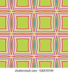 Seamless  pattern.  Multicolor geometric ornament with rhombus.  Vector illustration.  