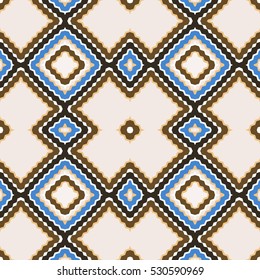 Seamless  pattern.  Multicolor geometric ornament with rhombus.  Vector illustration.  