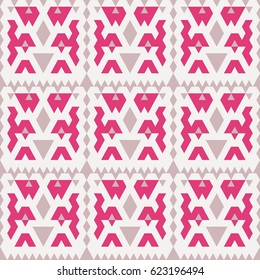 Seamless  pattern.  Multicolor geometric ornament with triangles.  Vector illustration  