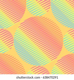 Seamless  pattern.  Multicolor geometric ornament with circles.  Vector illustration  