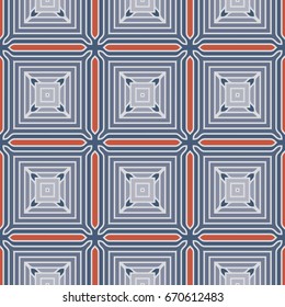 Seamless  pattern.  Multicolor geometric ornament with squares.  Vector illustration  